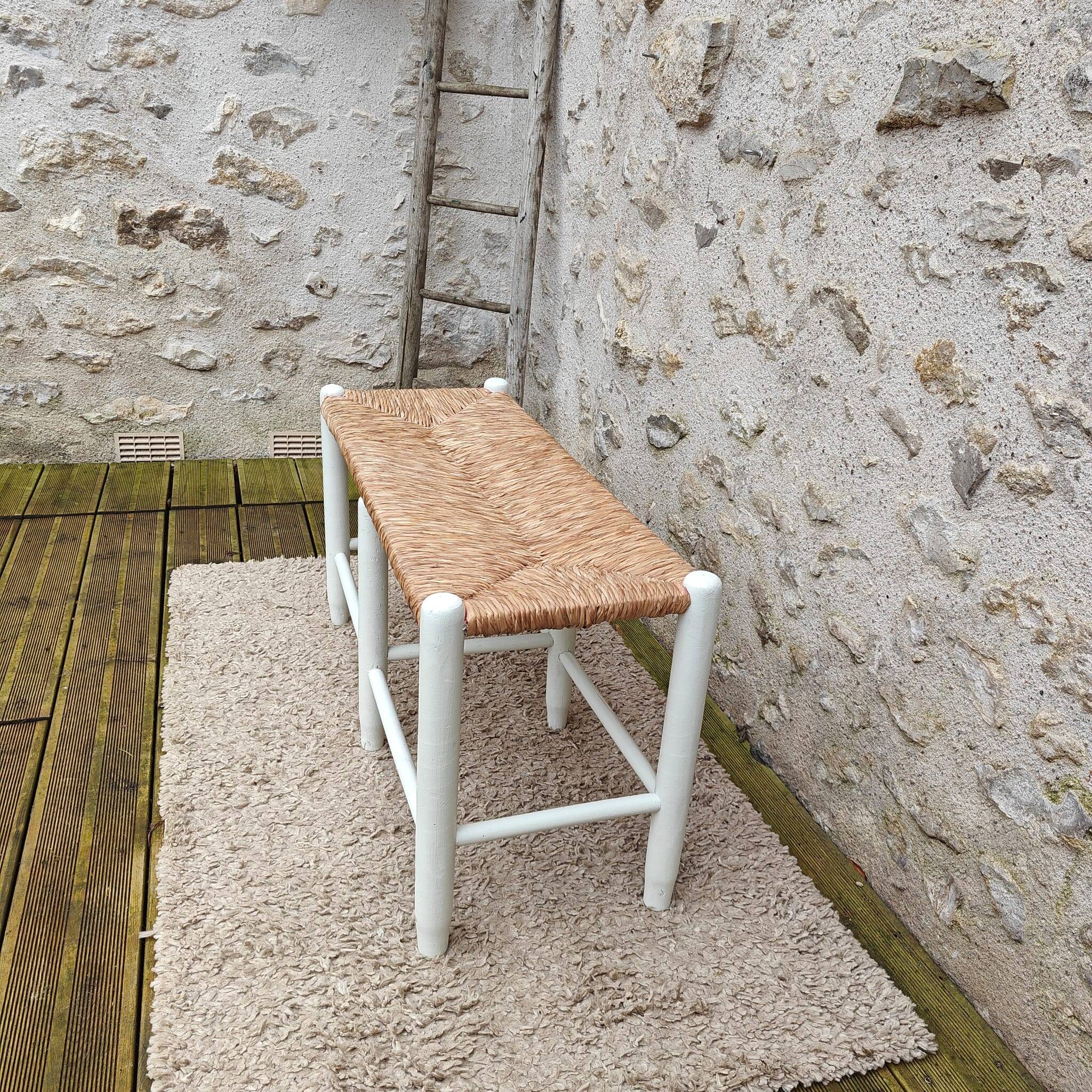 Straw seat bench