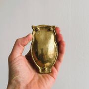 Vide-poche hibou en métal doré