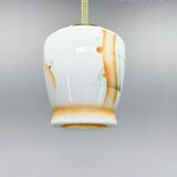 Petite suspension Art déco en laiton et verre coloré, Allemagne années 1930, restaurée