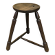 Vintage brutalist wooden tripod stool