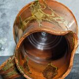 Pottery pitcher of La Borne in glazed stoneware art populaire