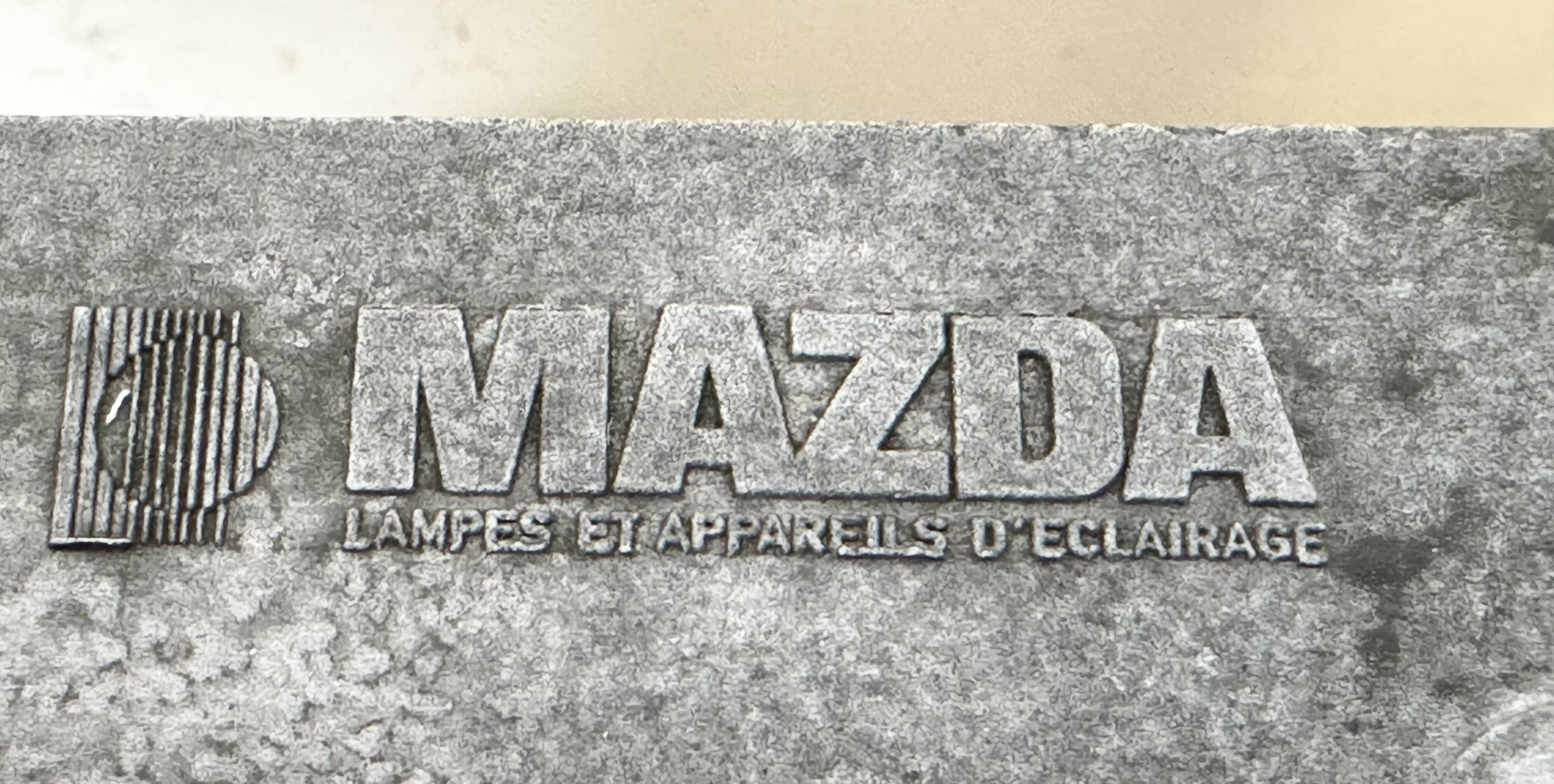 Industrial french dark blue enamel pendant lamp from mazda, 1960s