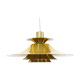 Golden colored aluminum pendant light from Frandsen Lighting. Denmark 1970s