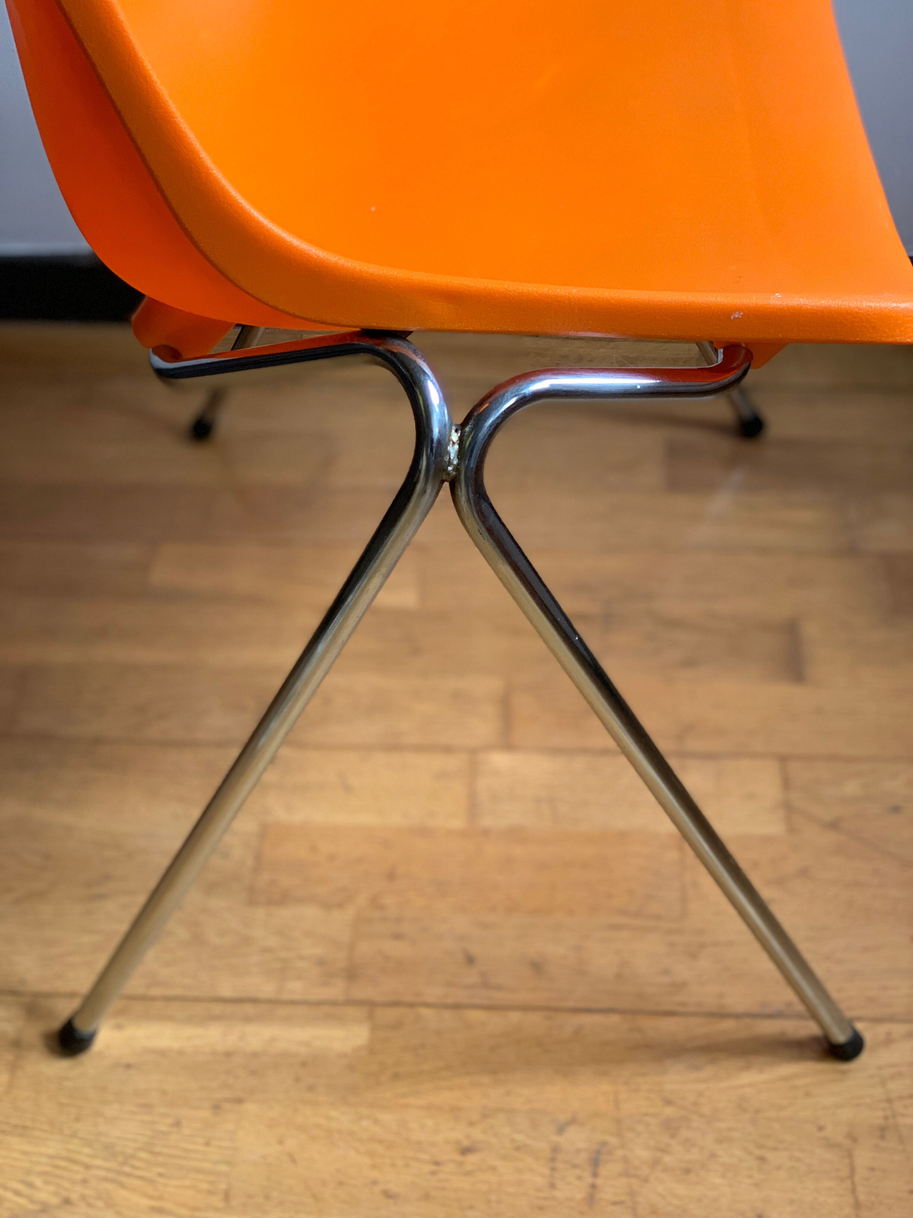 Vintage orange shell chair