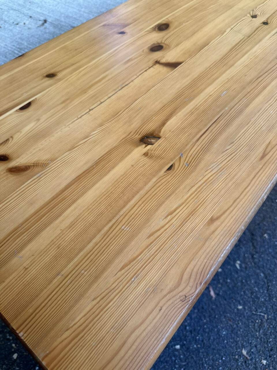 Solid pine desk with a 4-drawer unit — Scandinavian / chalet style