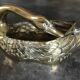 Vintage swan pocket emptier cachepot in gilded brass