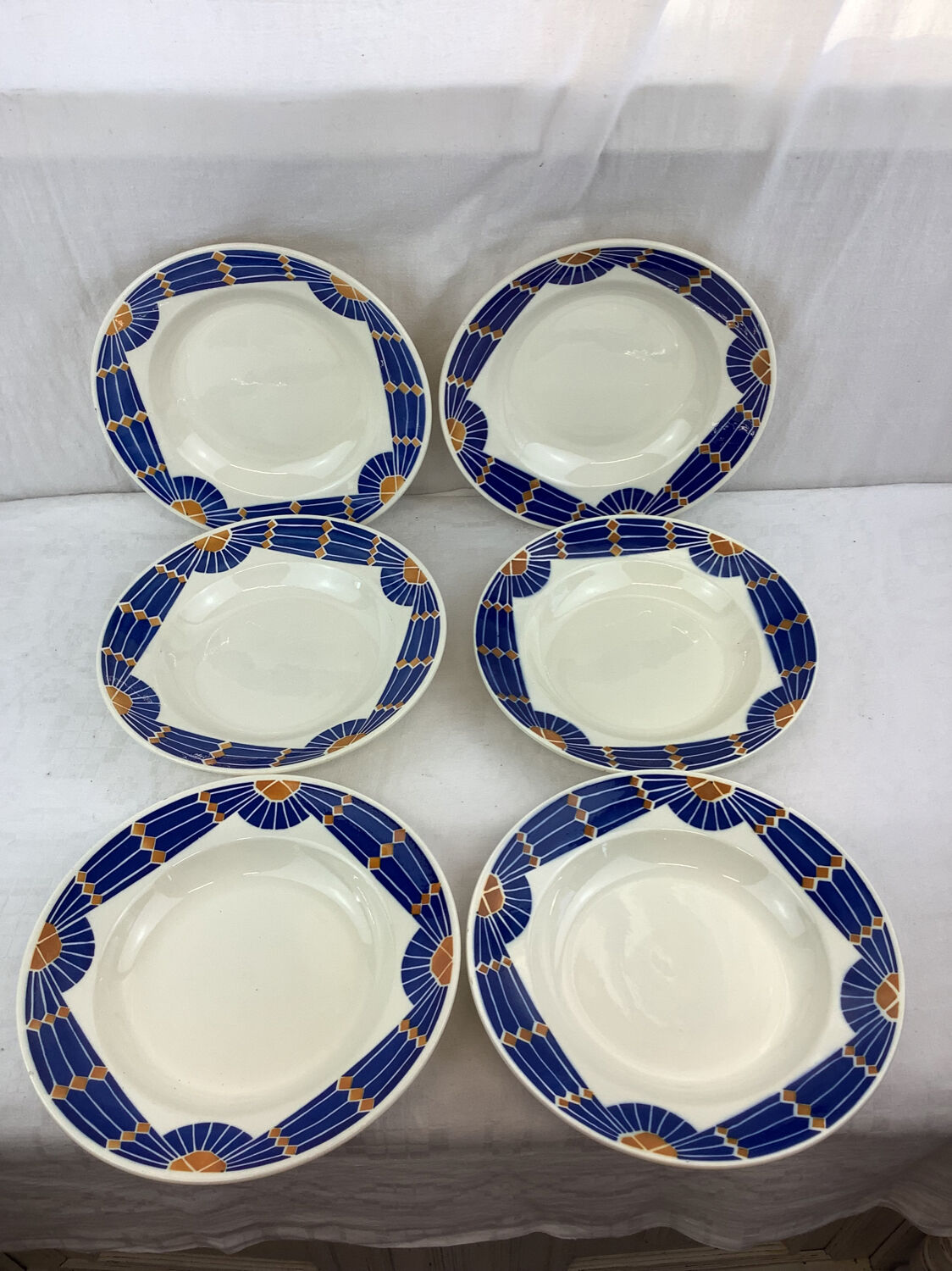 6 hollow plates made in france badonviller