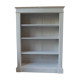 Old patinated pearl gray library, wooden top, composed of 3 adjustable shelves.