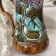 Pichet en barbotine Onaing décor Lilas art nouveau