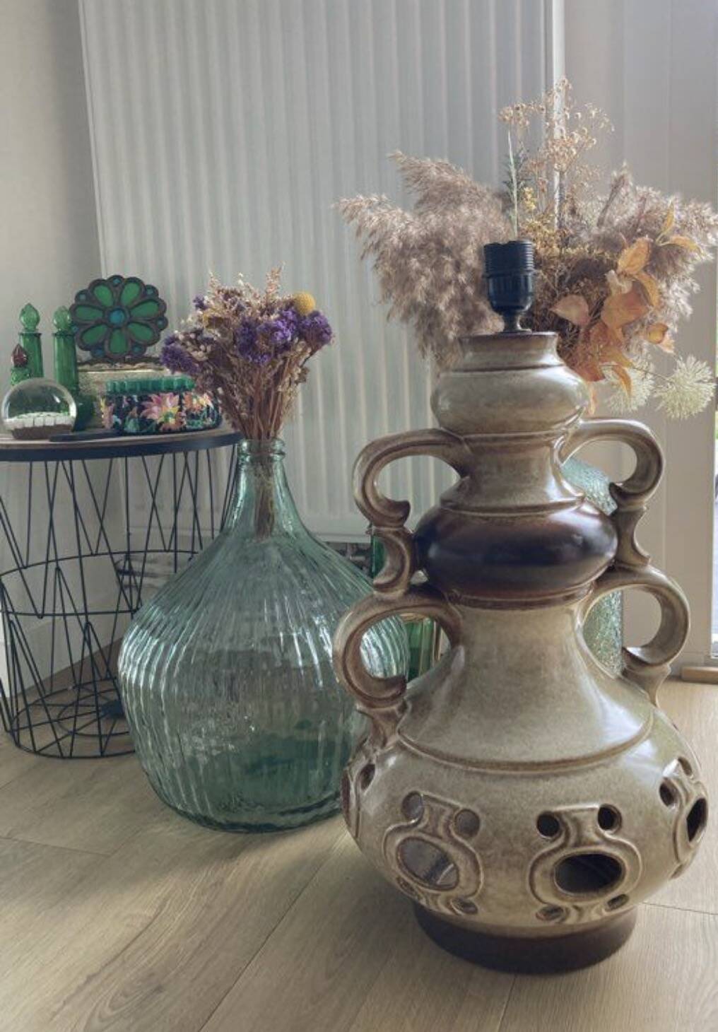 Pied de lampe vintage en céramique
