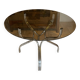 Vintage table with smoked glass top