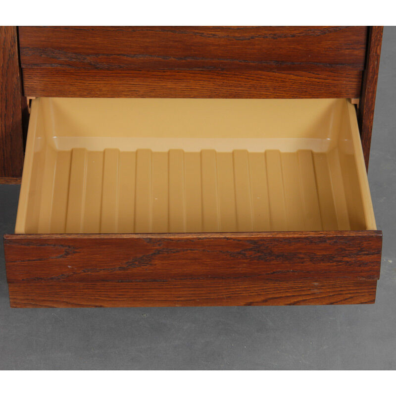 Vintage stained oak chest of drawers model U-458 by Jiri Jiroutek, 1960