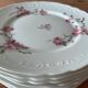 6 Limoges porcelain dessert plates - cherry blossoms -