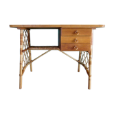 Bureau en rotin vintage.