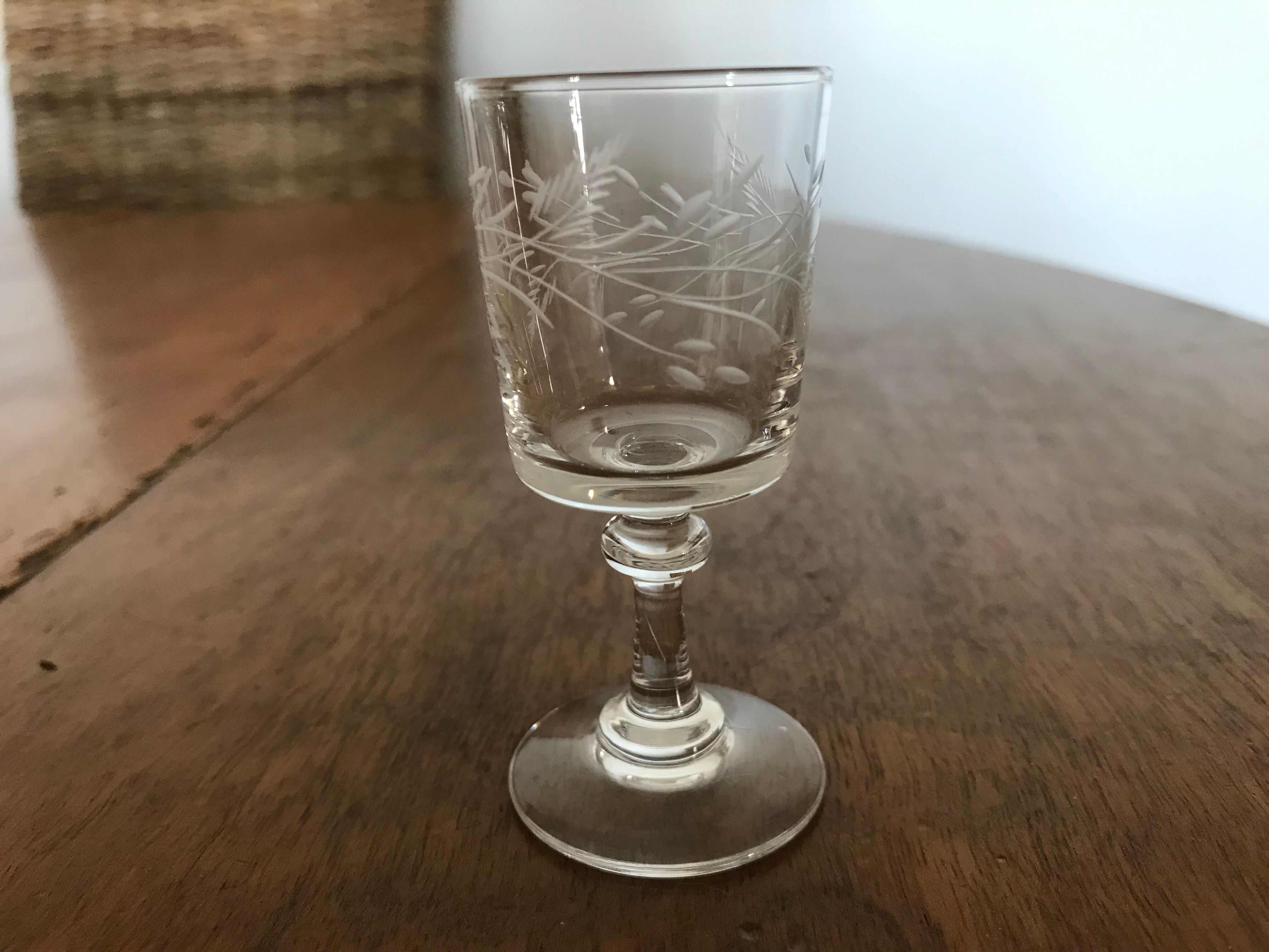 Engraved glass shot service