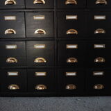 Vintage industrial wooden chest of drawers, apothecary, filling cabinet, 1930s