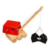 Wooden digger crane toy