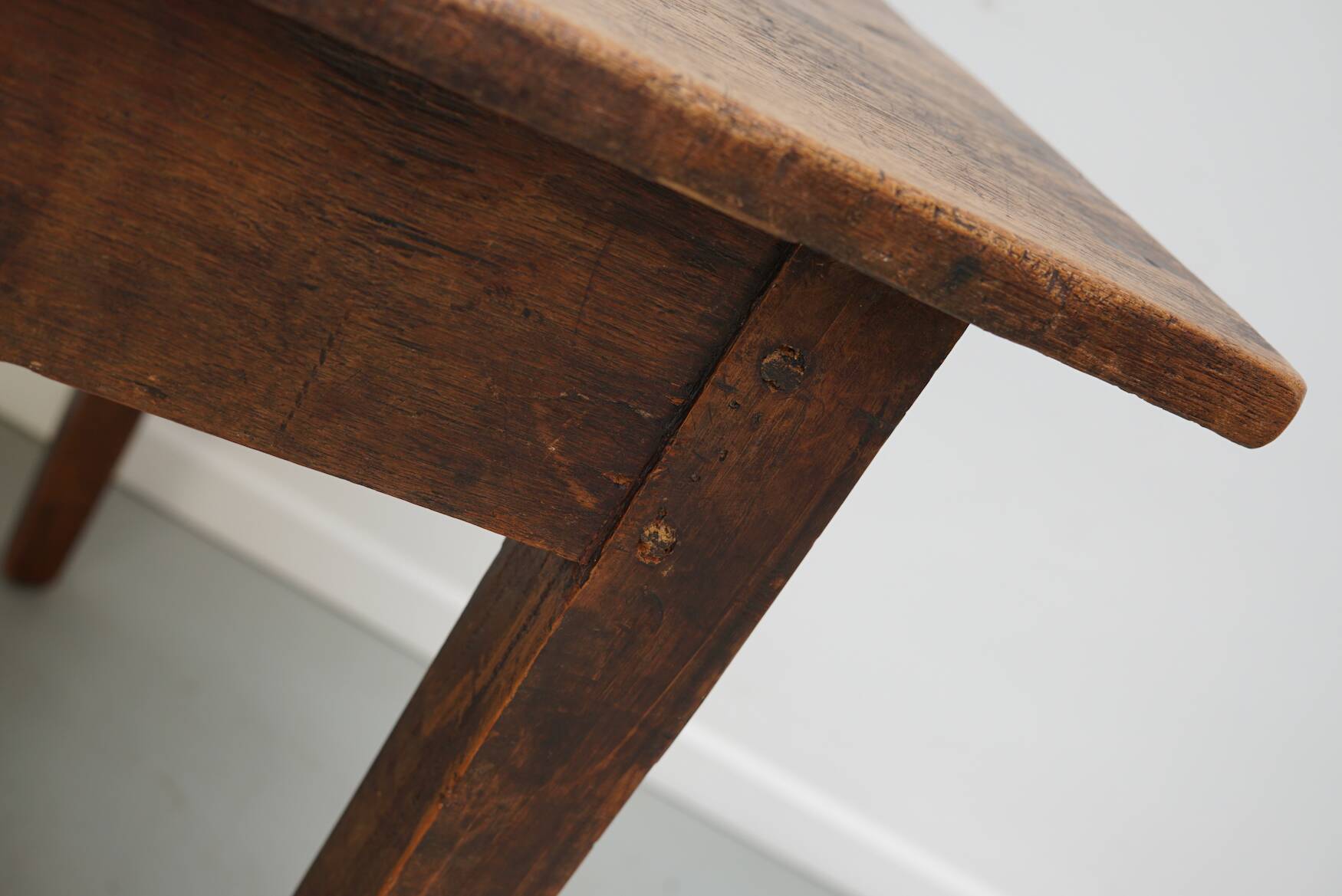 Antique Oak Early 20th Century Dutch Rustic Farmhouse Dining Table