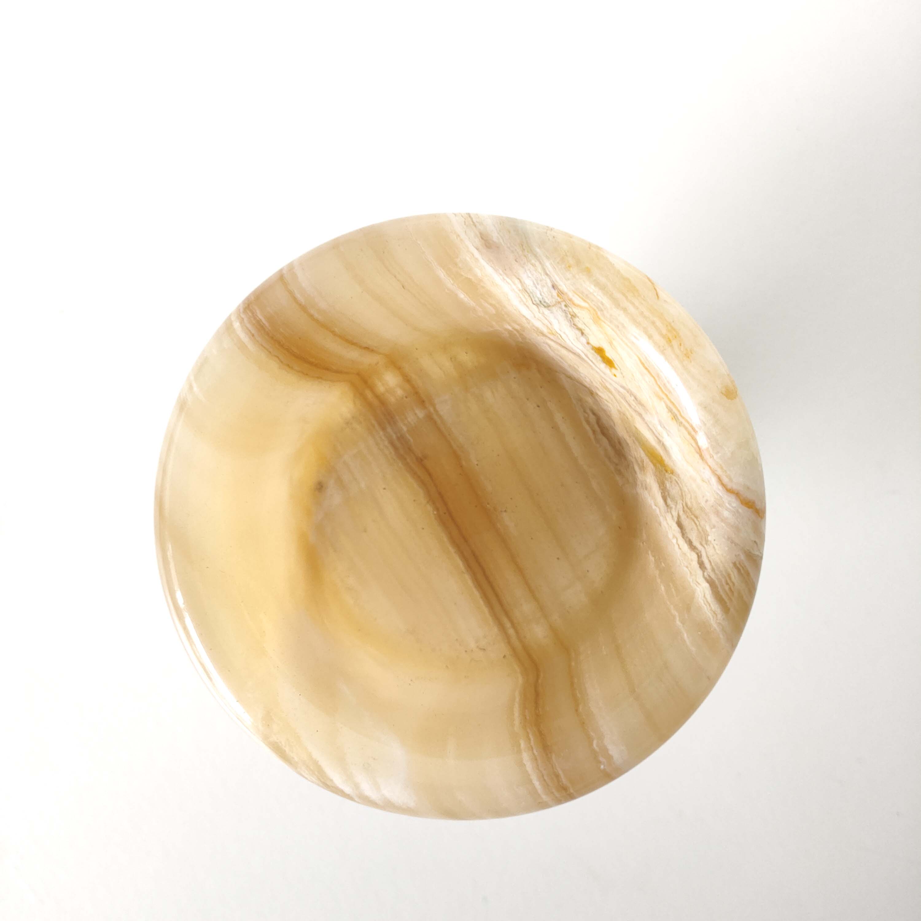 Candlestick onyx beige Ht 10cm