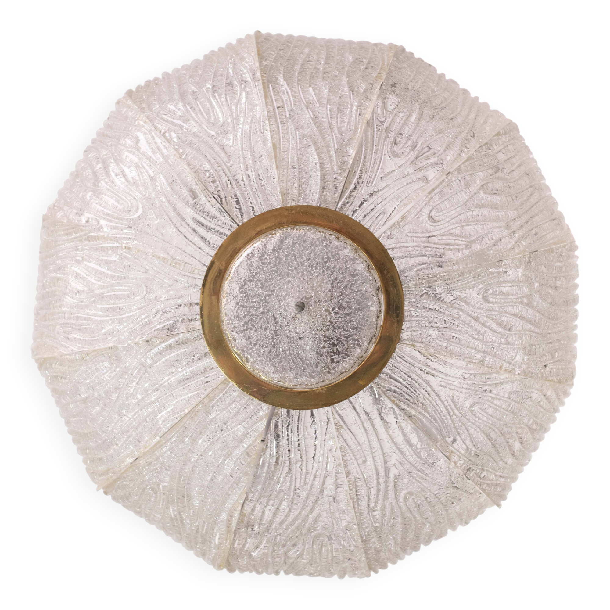 Luxueux plafonnier en verre de Murano modèle Royal par Barovier e Toso, années 1970