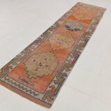88x344 Cm Turkish Vintage Runner, Wool Runner Rug, Hallway Runner,