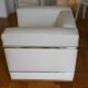 LC2 Le Corbusier 2-seater sofa, white leather, reissue by Cassina, excellent condition.