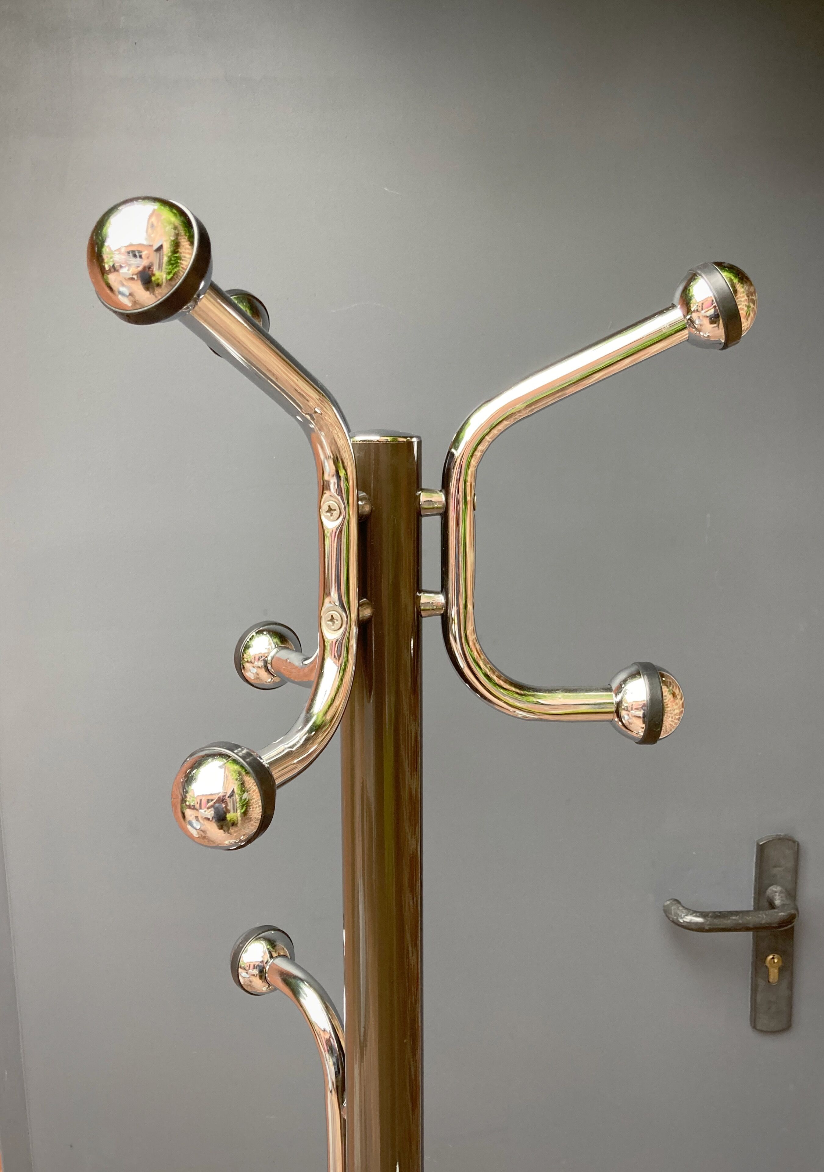 Coat rack on vintage stand