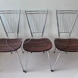 Set of 3 chairs in Formica and Chrome 70s