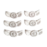6 white porcelain knife holders