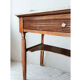 Antique wooden and veined white marble dresser, Louis XVI style.