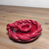 Twisted red earthenware candle holder