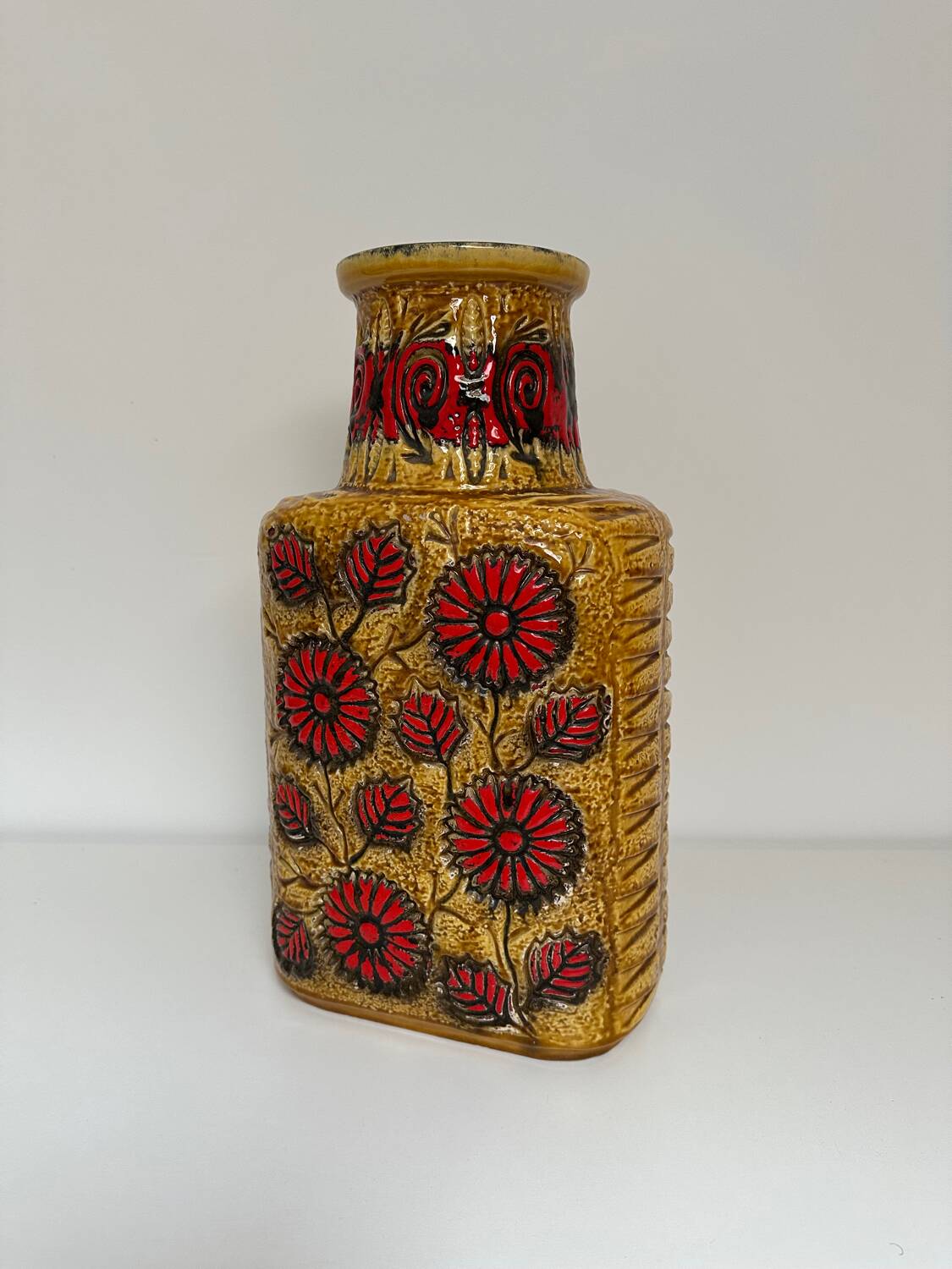 Large German ceramic vase 1970, vintage