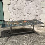 Table basse céramique et chrome, 1970