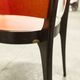 Table and 6 armchairs Baumann Diese, design Pagnon Pelhaître, Wenge color and red,