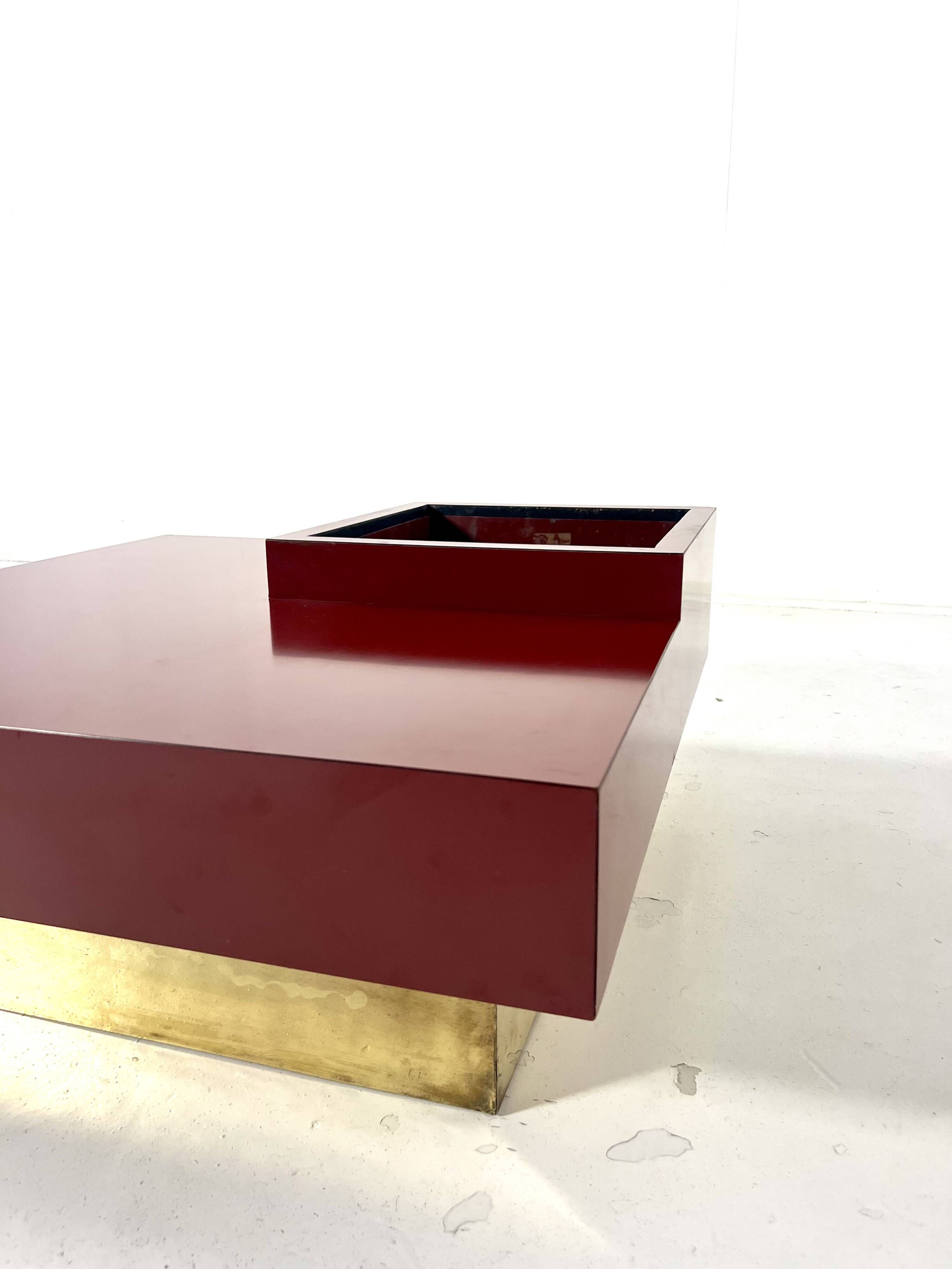 Square coffee table, Italian design, 1980s
