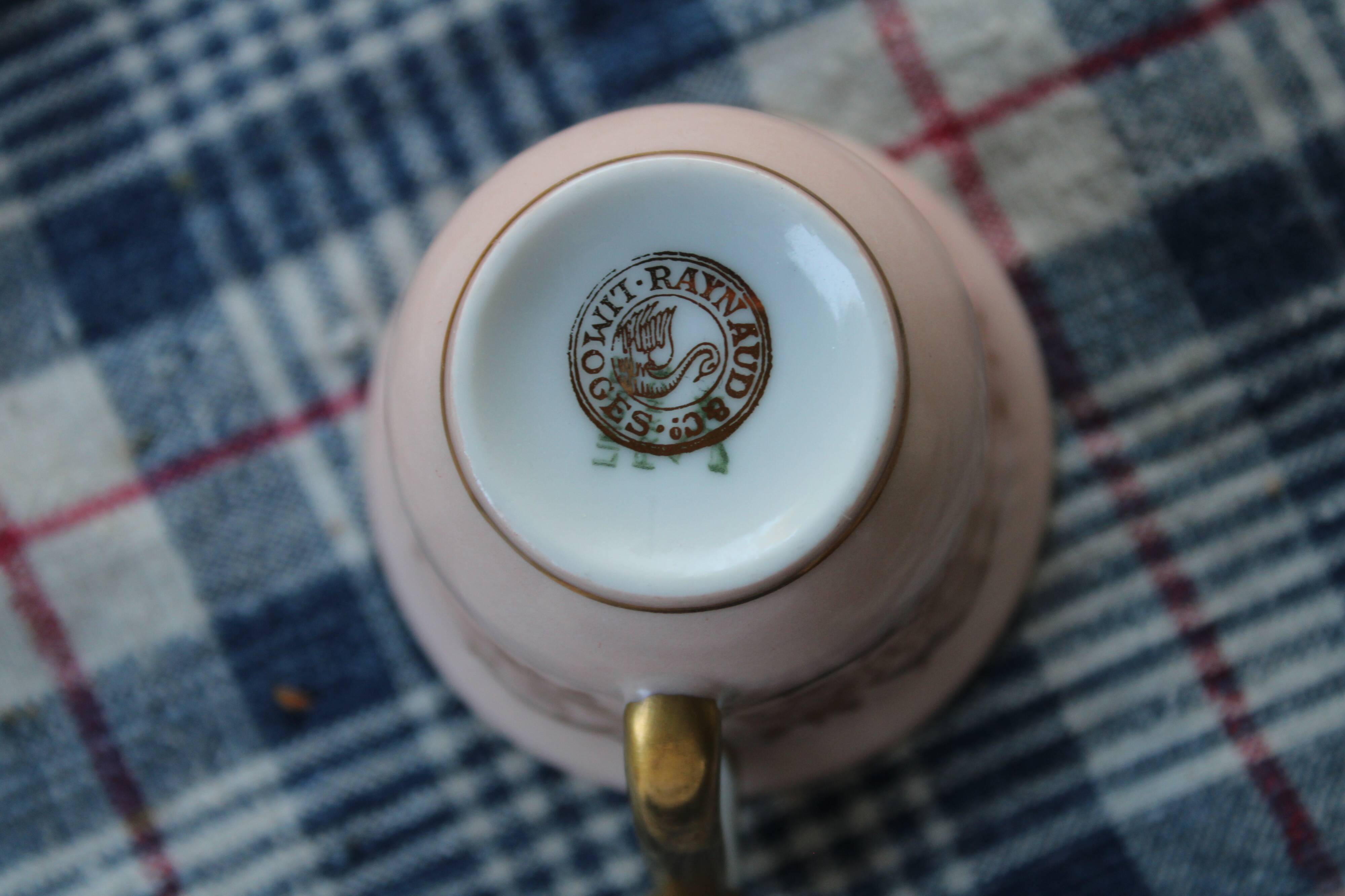 Coffee cup and saucer porcelain Raynaud