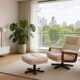 Fauteuil et ottomane pivotant Midcentury 1970