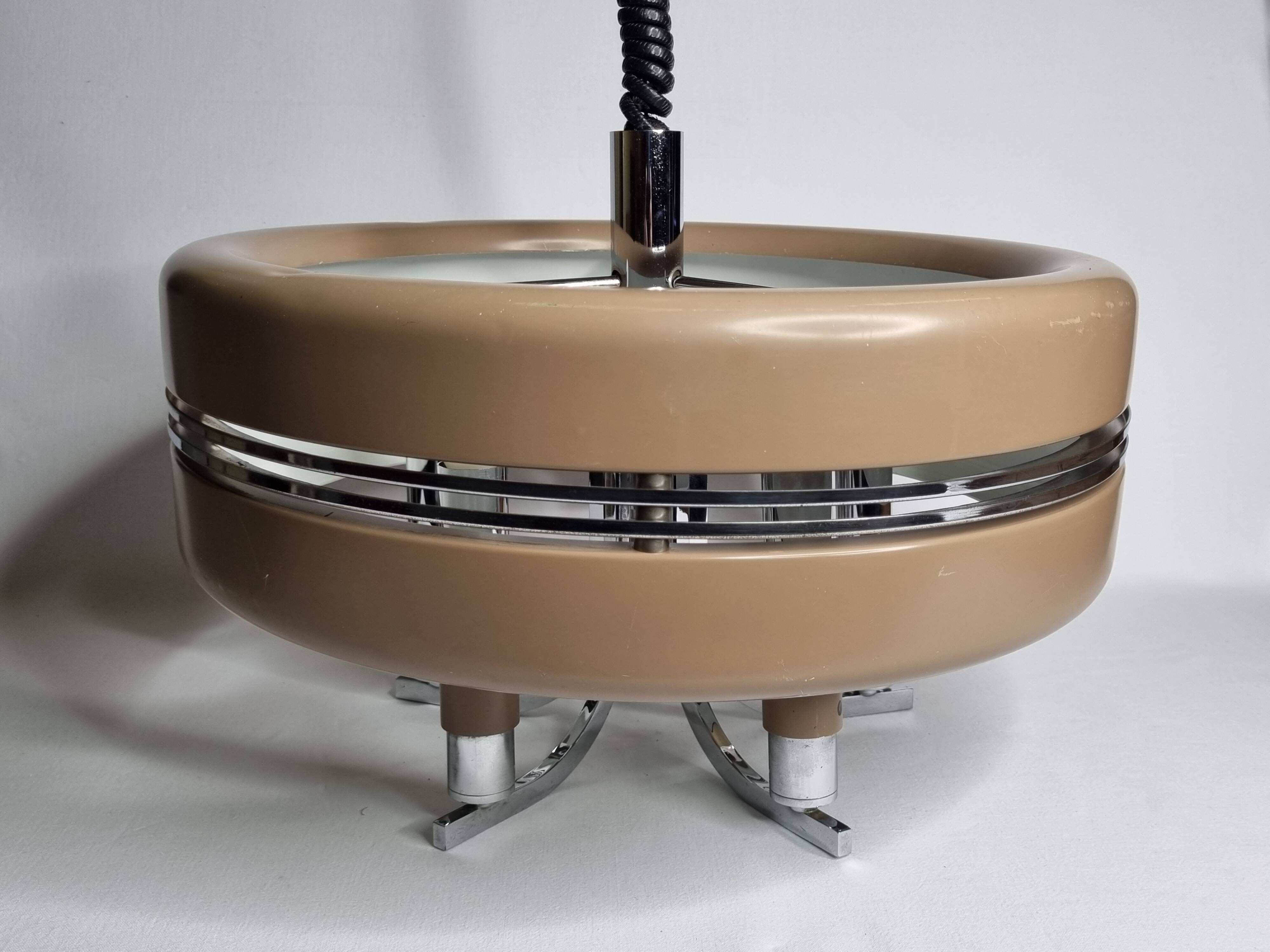 Space Age Rolly pendant light, Italian design, 70s