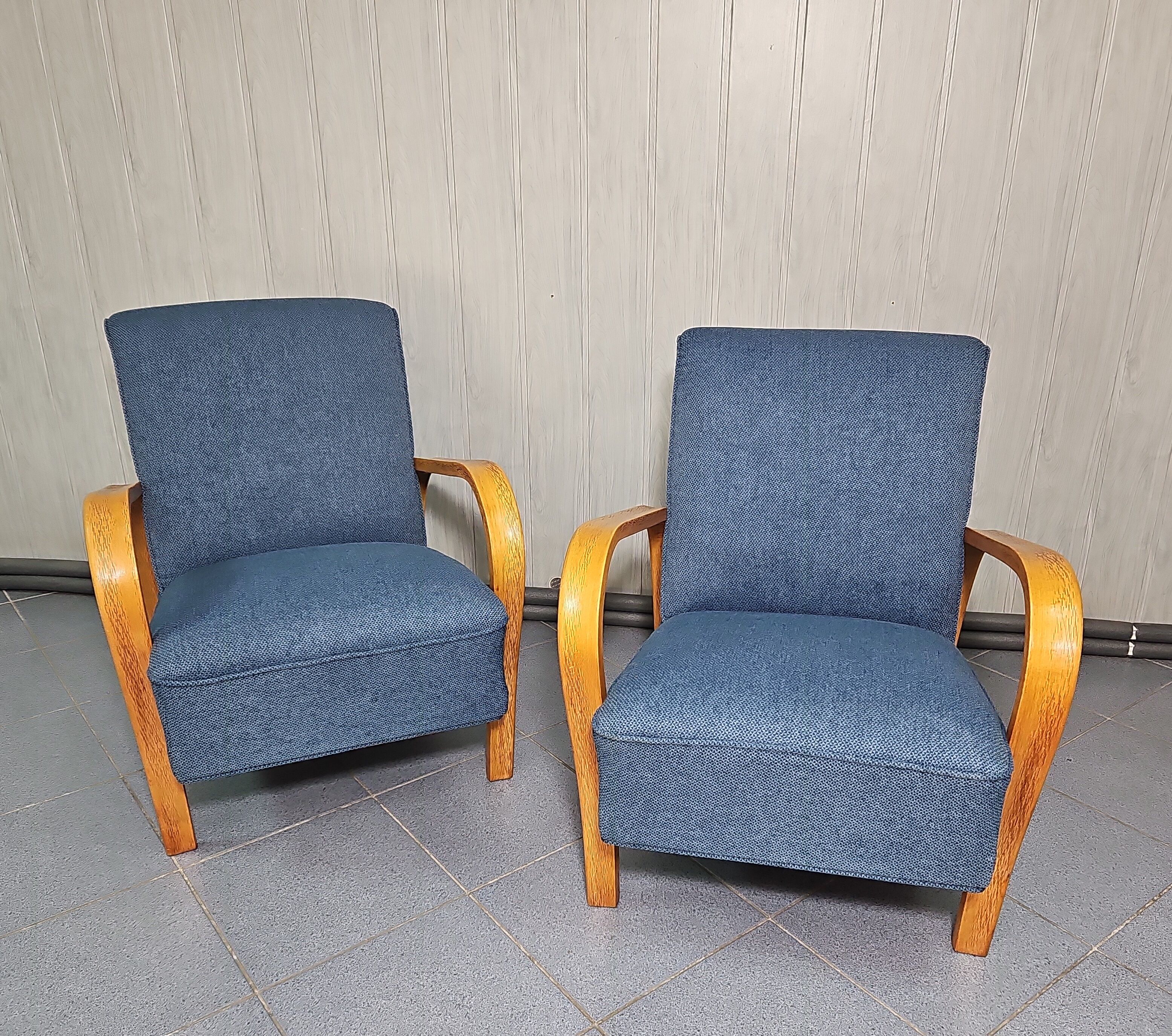 Pair of armchairs designed by K. Koželka & Antonín Kropáček for  Interier Praha Czechoslovakia 1950.
