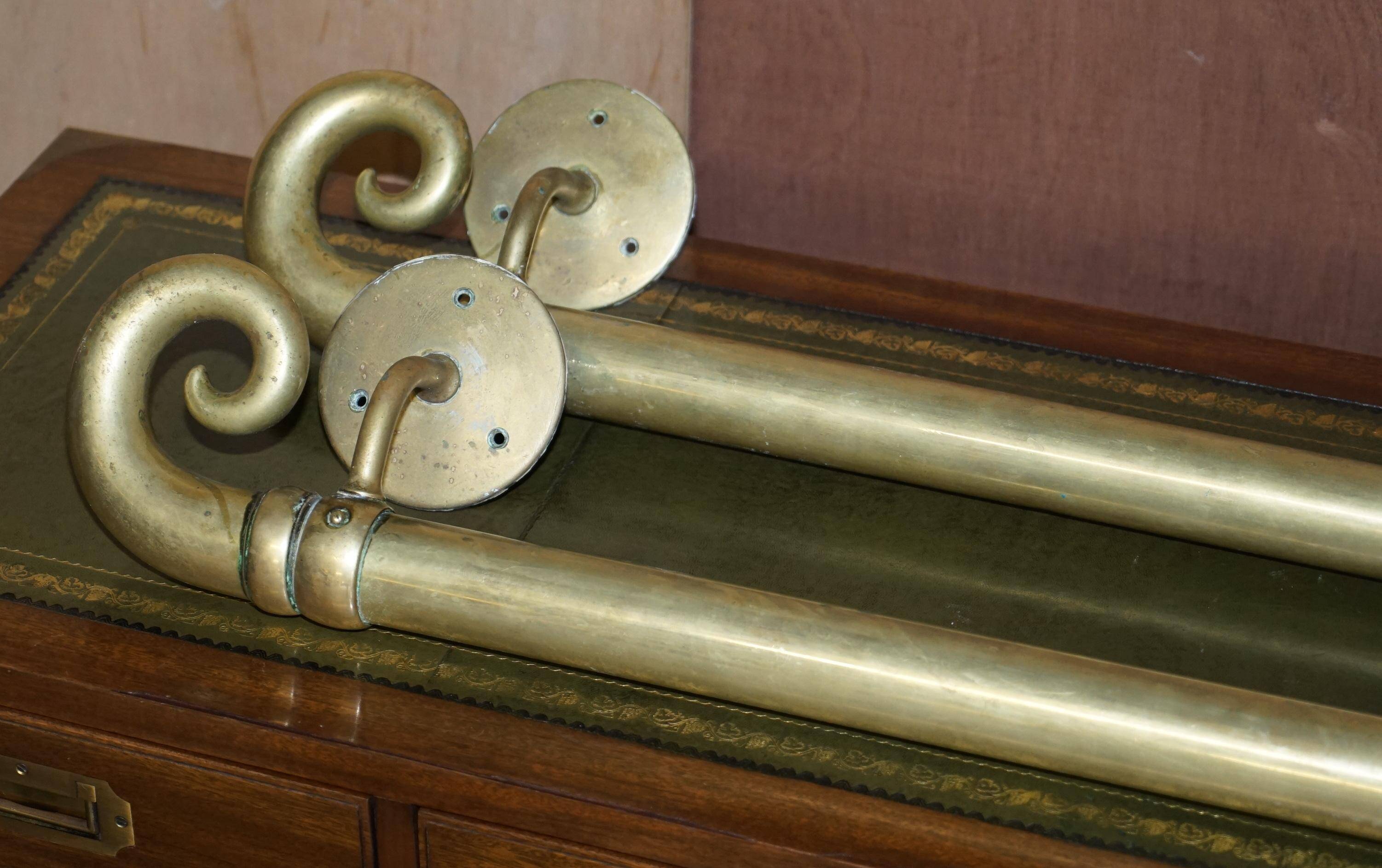 Pair of very large antique Victorian brass door handles.