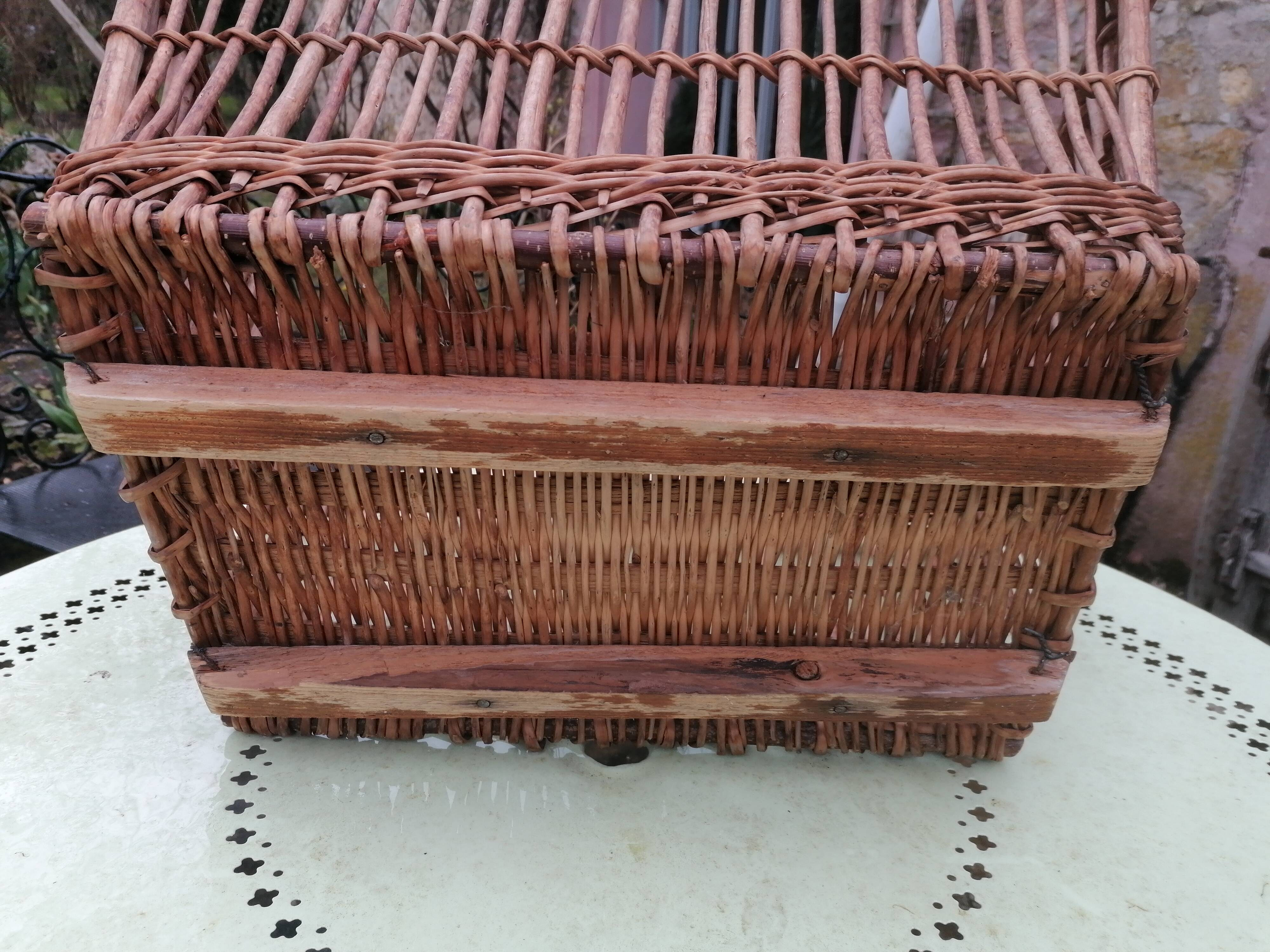 Antique wicker laundry basket