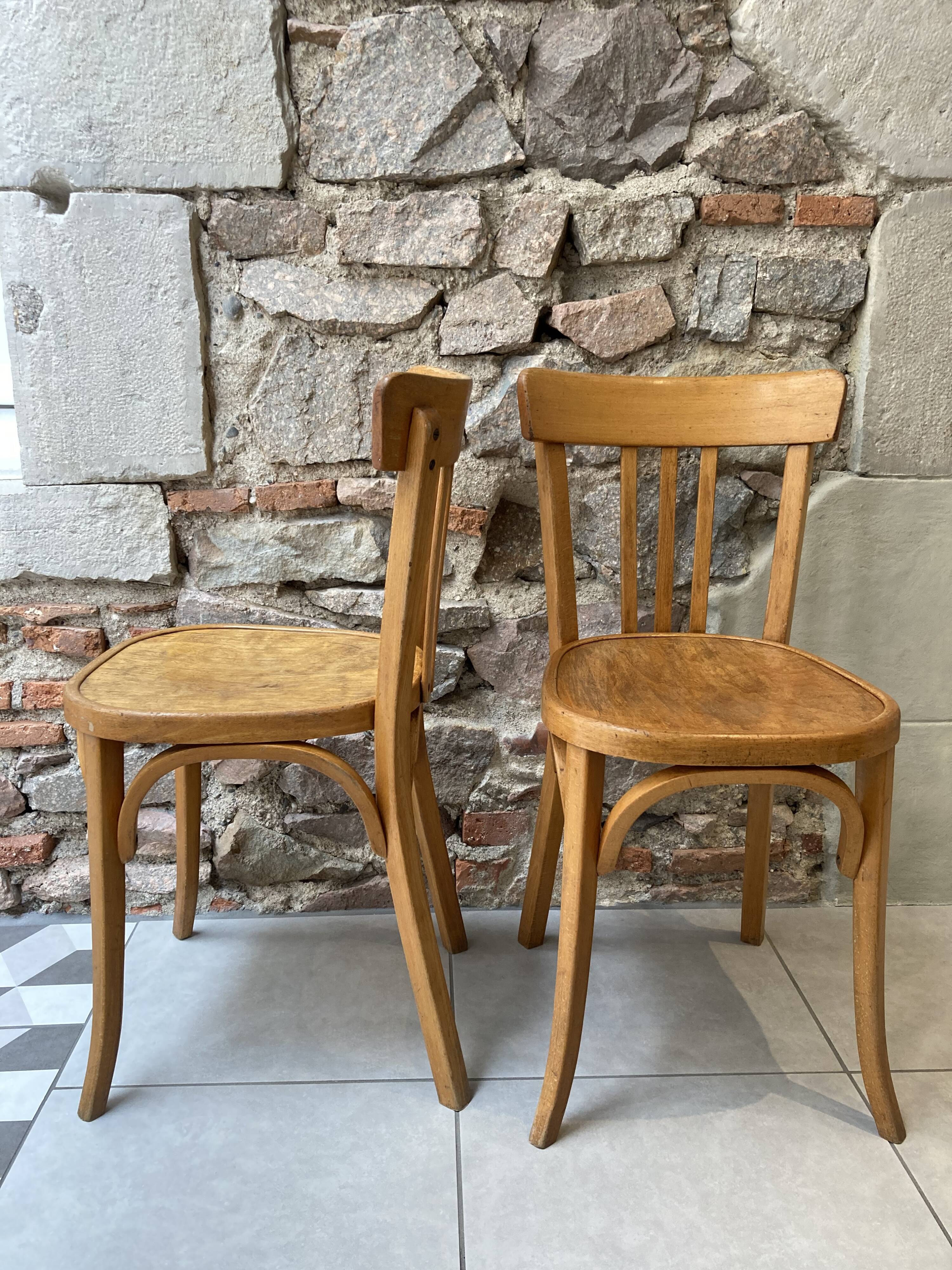 Pair of Baumann bistro chairs