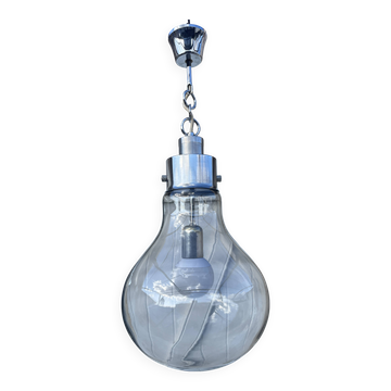 70s design smoked glass chandelier