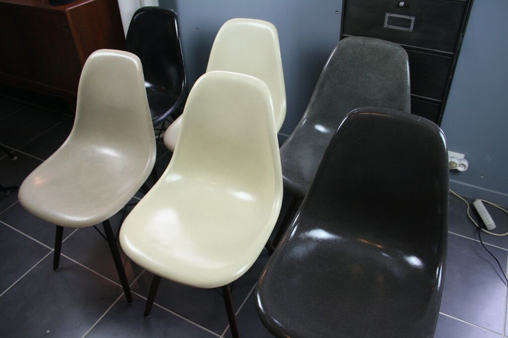 Lot de 6 chaises DSW Eames édition Herman Miller