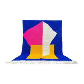 Tapis berbère beni ouraine fait main traditionnelle coloré taille 150 x 250