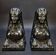Ancient Orientalist Andirons – Assyrian Figures 18th Century