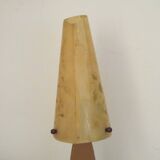 French vintage gold retro resin table lamp with marble effect cone shade.