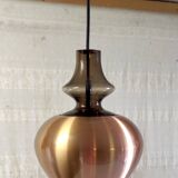 Scandinavian style pendant light in metal and glass - 60s/70s