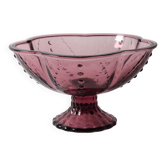 Coupe à fruits en verre pressé améthyste Yngaren par Sara Fager, Suède années 2000