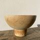 Vintage brown stoneware standing cup / empty pocket or fruit cup
